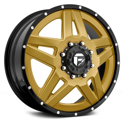 Fuel Dually  Full Blown D254 Front  Custom Solid Color with Black Lip  22x8.25  (+127)  8x165.1