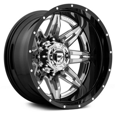Fuel Dually  Lethal D266 Rear  Chrome with Black Lip  22x8.25  (-215)  8x170