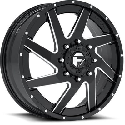 Fuel Dually  Renegade D265 Front  Black and Milled  22x8.25  (+127)  8x165.1
