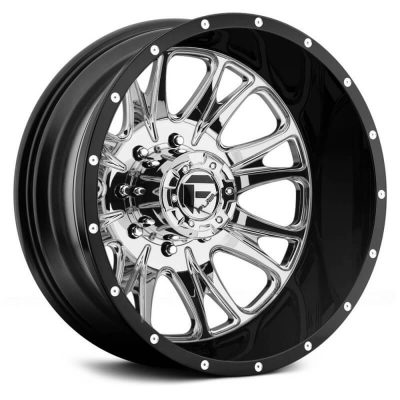 Fuel Dually Throttle D212 Rear Chrome with Black Lip 22x8.25 (-215) 8x210