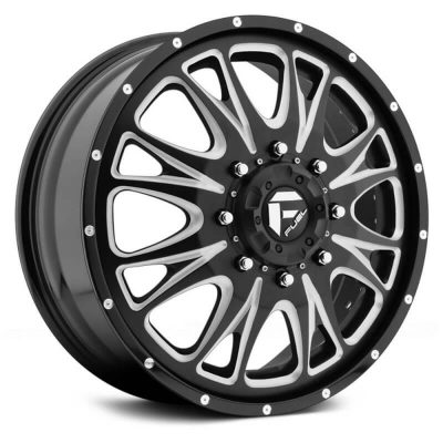 Fuel Dually Throttle D213 Front Black and Milled 22x8.25 (+127) 8x165.1