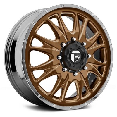 Fuel Dually  Throttle D213 Front  Custom Solid Color with Chrome Lip  24x8.25  (+118)  8x210