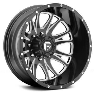 Fuel Dually  Throttle D213 Rear  Black and Milled  22x8.25  (-150)  8x165.1