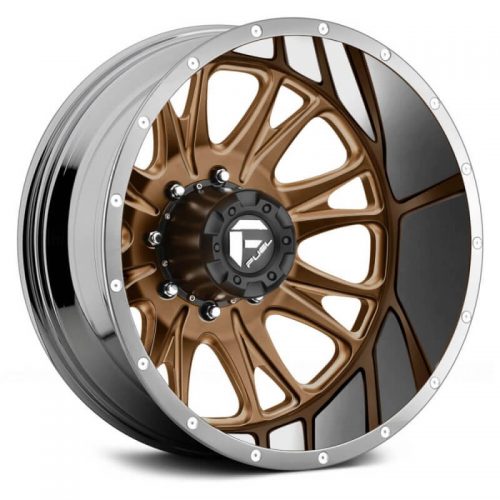 Fuel Dually Throttle D213 Rear Custom Solid Color with Chrome Lip