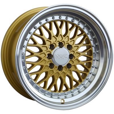 XXR  536  Gold with Machined Lip  15x8  (+20)  4x100/4x114.3
