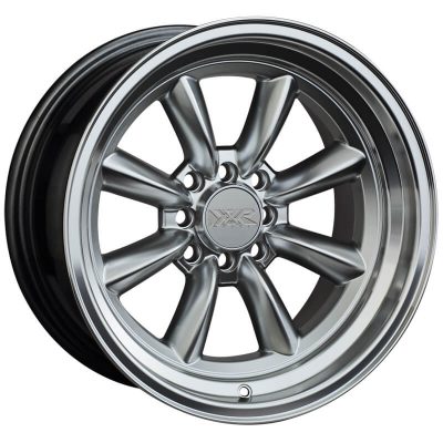 XXR  537  Hyper Silver with Machined Lip  15x8  (+20)  4x100/4x114.3
