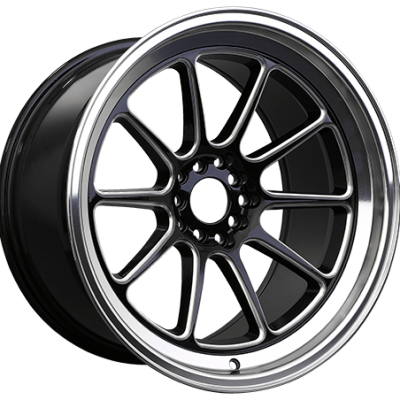 XXR  557  Black and Milled with Machined Lip  17x8  (+15)  5x100/5x114.3