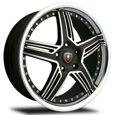 Merceli  M13  Machined Face With Black Accent And Chrome Lip  20x10  (+45)  5x112