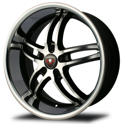 Merceli  M16  Machined Face With Black Accent And Chrome Lip  20x10  (+45)  5x112