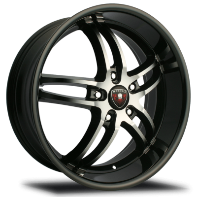 Merceli M16 Machined Face With Black Lip 22x8.5 (+32) 5x112