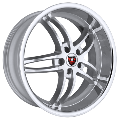 Merceli  M16  Machined Face With Silver Accent And Chrome Lip  20x8.5  (+15)  5x120