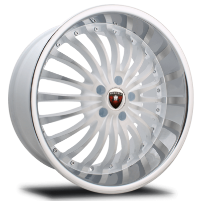 Merceli  M20  Machined Face With White Accent And Chrome Lip  20x10  (+45)  5x114.3