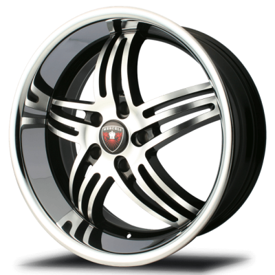 Merceli  M4  Machined Face With Black Accent And Chrome Lip  20x10  (+45)  5x112