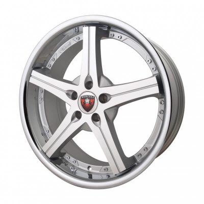 Merceli  M41  Machined Face With Silver Accent And Chrome Lip  20x8.5  (+15)  5x115