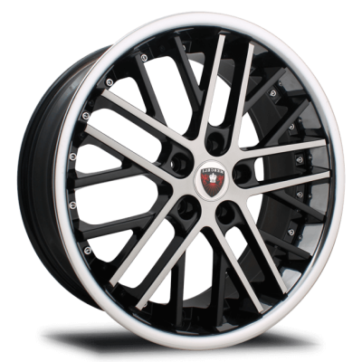 Merceli  M45  Machined Face With Black Accent And Chrome Lip  22x10  (+45)  5x112