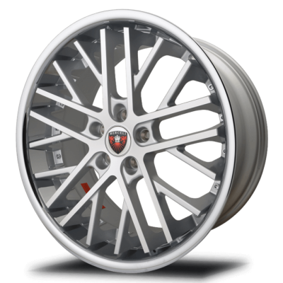 Merceli  M45  Machined Face With Silver Accent And Chrome Lip  20x8.5  (+25)  5x112