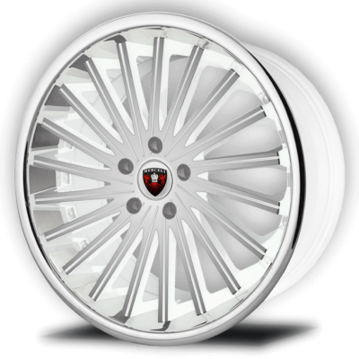 Merceli  M46  Machined Face With White Accent And Chrome Lip  20x10  (+45)  5x120