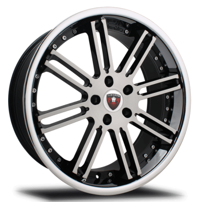 Merceli  M48  Machined Face With Black Accent And Chrome Lip  20x10  (+15)  5x120
