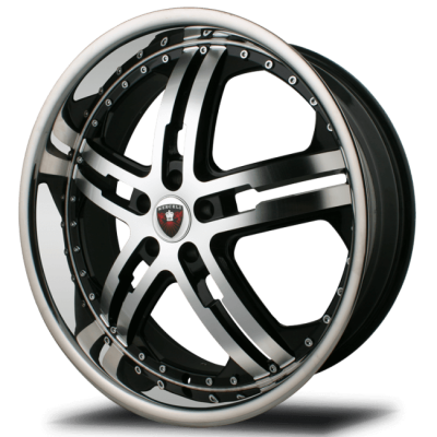 Merceli  M6  Machined Face With Black Accent And Chrome Lip  20x8.5  (+35)  5x120