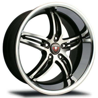 Merceli  M7  Machined Face With Black Accent And Chrome Lip  20x8.5  (+25)  5x120