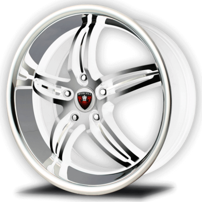 Merceli  M7  Machined Face With White Accent And Chrome Lip  20x10  (+45)  5x114.3