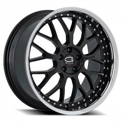 Giovanna  Essex  Semi Gloss Black with Chrome Stainless Steel Lip  22x10.5  (+40)  5x114.3