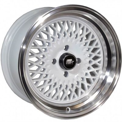 MST Tuner  MT05  Gloss White with Machined Lip  15x8  (+20)  4x100