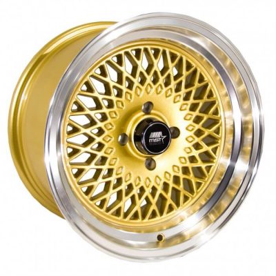 MST Tuner  MT05  Gold with Machined Lip  15x8  (+20)  4x100