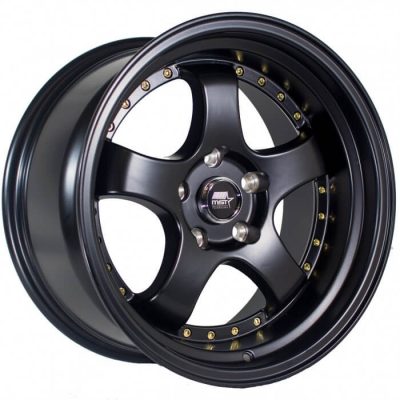 MST Tuner  MT07  Matte Black with Gold Rivets  17x9  (+20)  5x114.3