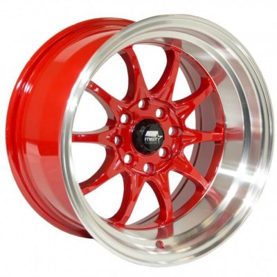 MST Tuner  MT11  Red with Machined Lip  15x8  (+0)  4x100/4x114.3
