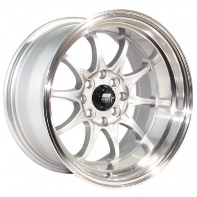MST Tuner  MT11  Silver with Machined Lip  15x9  (+0)  4x100/4x114.3