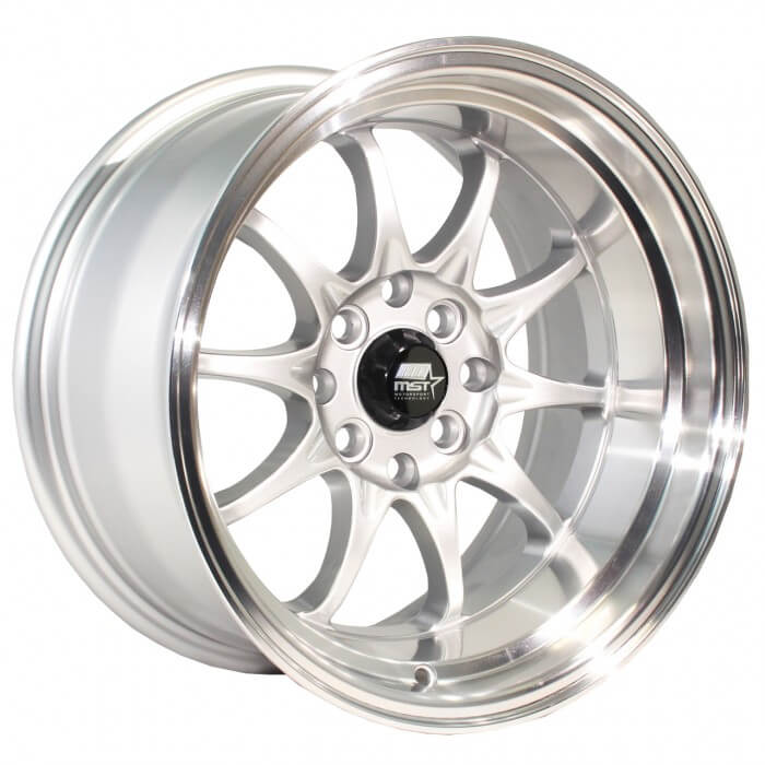 MST Tuner MT11 Silver with Machined Lip 15x9 (+0) 4x100/4x114.3