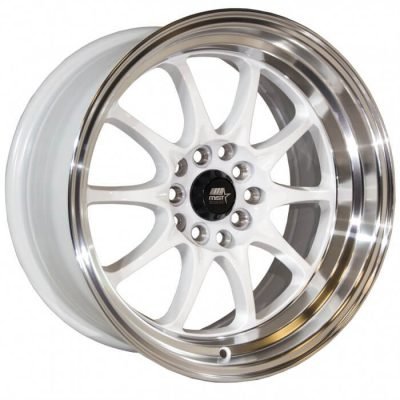MST Tuner  MT11  White with Machined Lip  16x8  (+15)  5x100/5x114.3