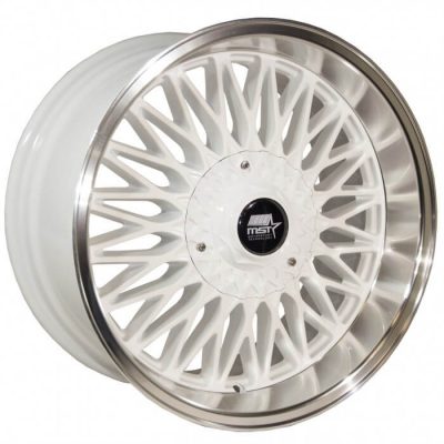 MST Tuner  MT14  White with Machined Lip  17x9  (+20)  4x100/4x114.3