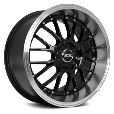 STR Racing  514  Black with Machined Lip  18x8.5  (+30)  5x112/5x114.3