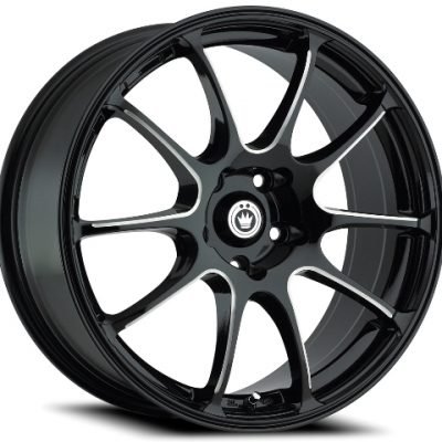 Konig  Illusion  Black with Ball Cut Machined  18x8  (+35)  5x100