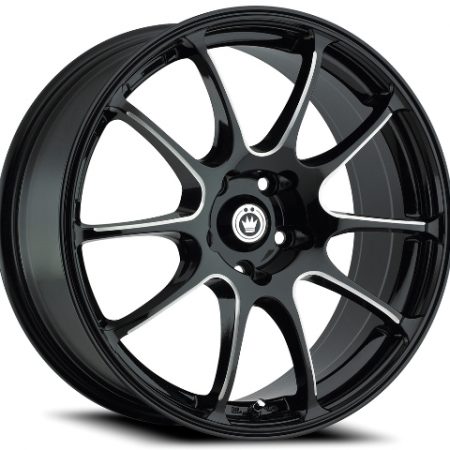 Konig  Illusion  Black with Ball Cut Machined  19x8  (+35)  5x100