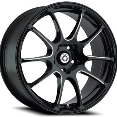 Konig  Illusion  Black with Ball Cut Machined  17x7  (+40)  5x110