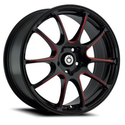 Konig  Illusion  Black with Ball Cut Red  17x7  (+40)  5x114.3