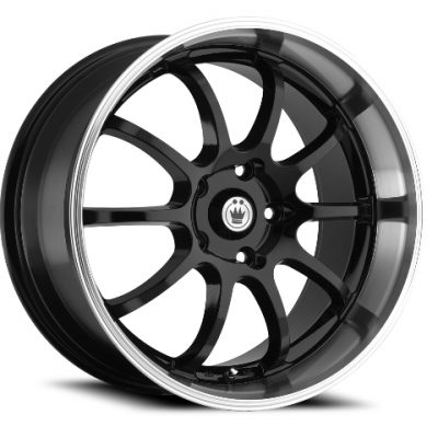 Konig  Lightning  Black with Machined Lip  15x7  (+38)  4x100