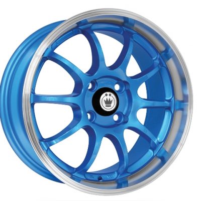Konig  Lightning  Blue with Machined Lip  15x7  (+38)  4x100