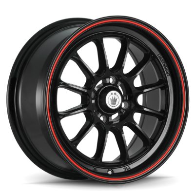 Konig  Tweak'D  Gloss Black with Red Stripe  18x8  (+45)  5x112