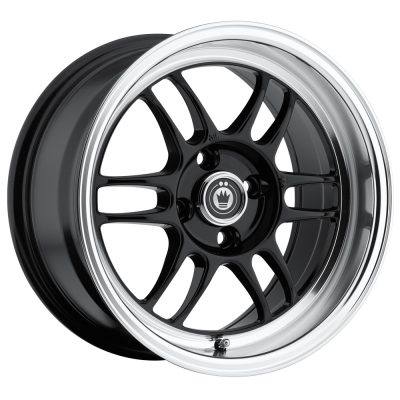 Konig  Wideopen  Gloss Black with Machined Lip  15x8  (+20)  4x100