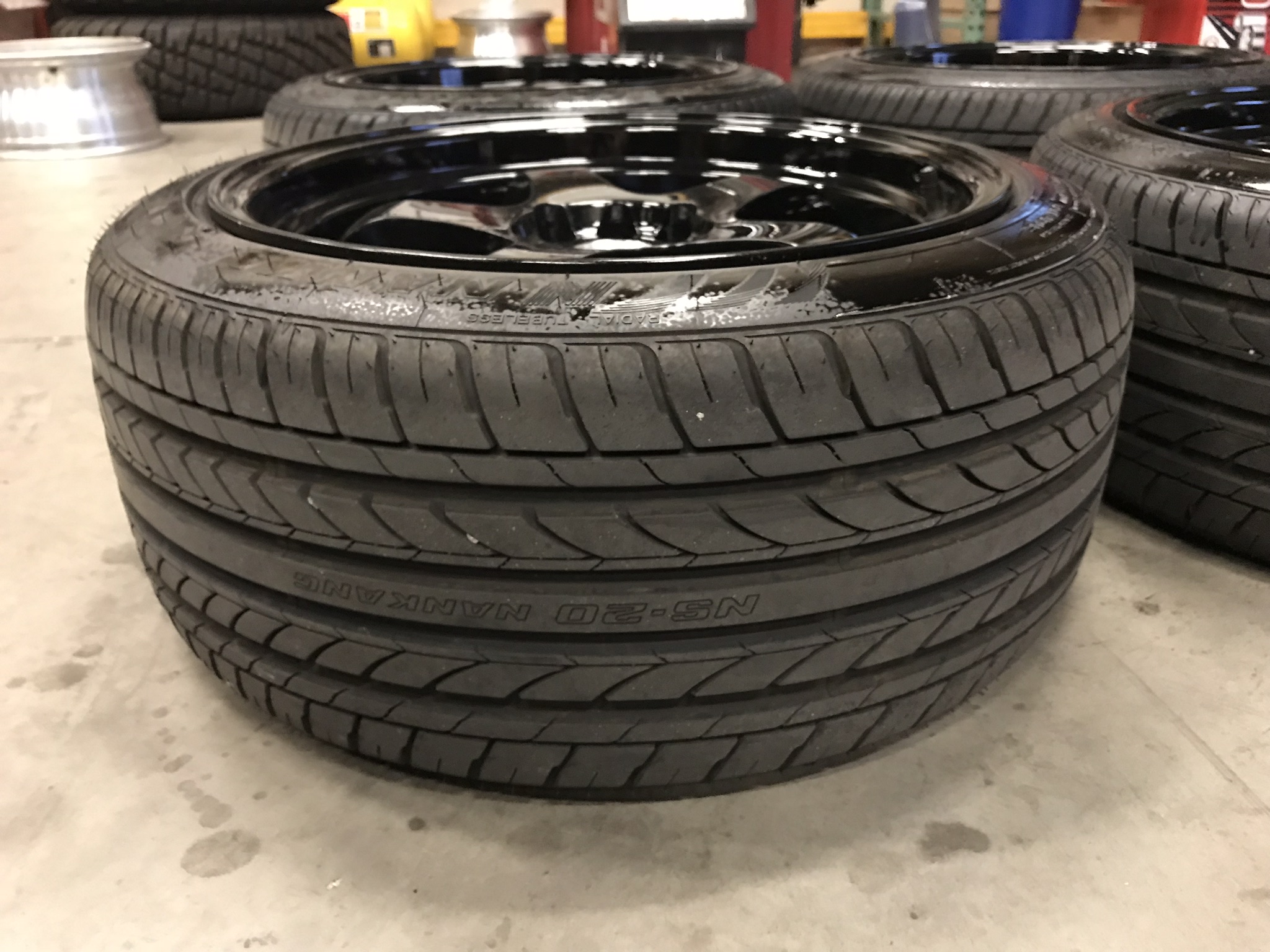 Aodhan AH03 Black with Gold Rivets 17x9 +25 4 lug Wheels & Tires - Image 7