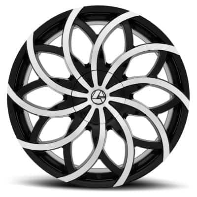 Azara  AZA-504  Gloss Black and Machined  22x9.5  (+15)  5x115/5x139.7