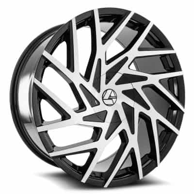 Azara  AZA-518  Gloss Black and Machined  24x9  (+18)  5x115/5x139.7
