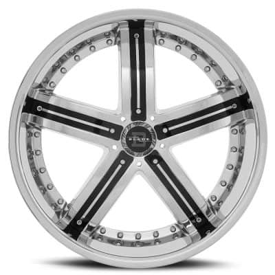 Blade Wheels  BL-404  Chrome with Black Insert  22x8.5  (+35)  5x120
