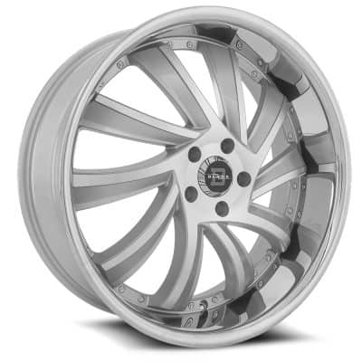Blade Wheels  BSL-476  Silver Machined with Stainless Steel Lip  20x8.5  (+35)  5x112