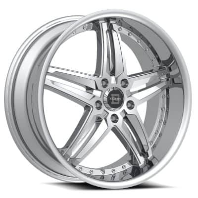 Blade Wheels  BSL-478  Silver Machined with Stainless Steel Lip  20x8.5  (+35)  5x120