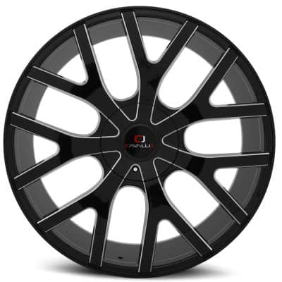Cavallo  CLV-15  Gloss Black and Milled  20x8.5  (+25)  6x135/6x139.7